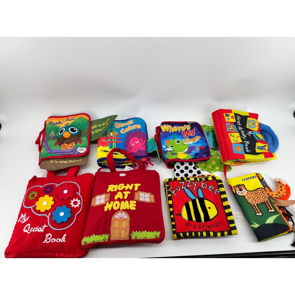 8pc Baby Soft Cloth Book Bundle Lamaze My Quiet Book Sensory Interactive Toys